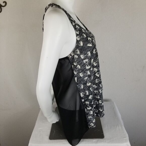 Self Esteem Black Sheer Back Razorback Top - Picture 4 of 8